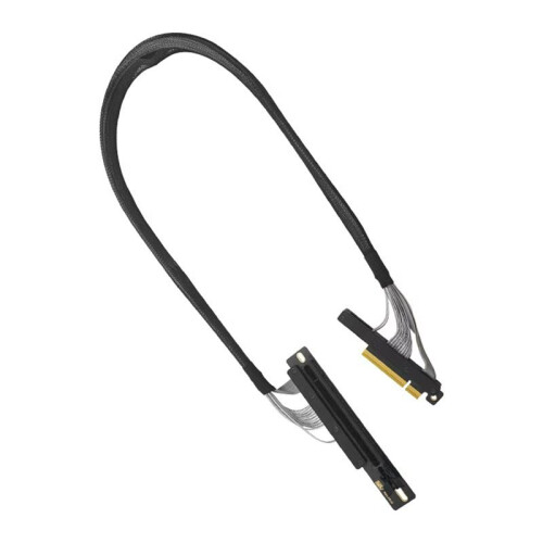 PCI-E 4.0 X8 Server  Card Extension Cable GEN4 Braided Mesh Silver-Plated Wire GPU Adapter Cable for AI Server 2