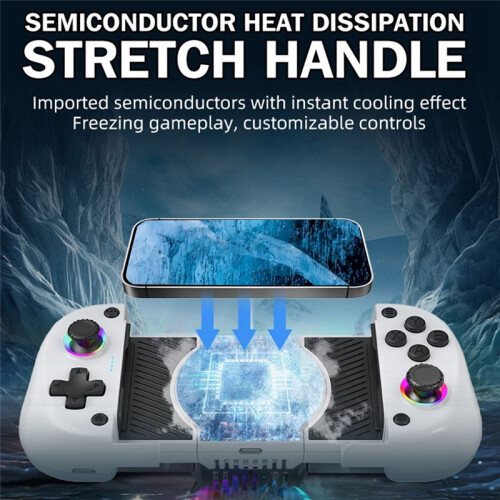 X5 Telescopic Gamepad Wireless Mobile Gaming Controller with Cooling Fan  Hall Effect Joystick for Smartphone C 1