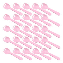 200Stk Dessertspork Aus Plastik Pink, Für Kuchen, Und
