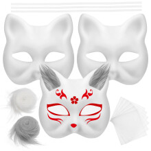 1 Set Leere Papiermasken Für Katzenkostüm Bastelbögen Mit Zubehör