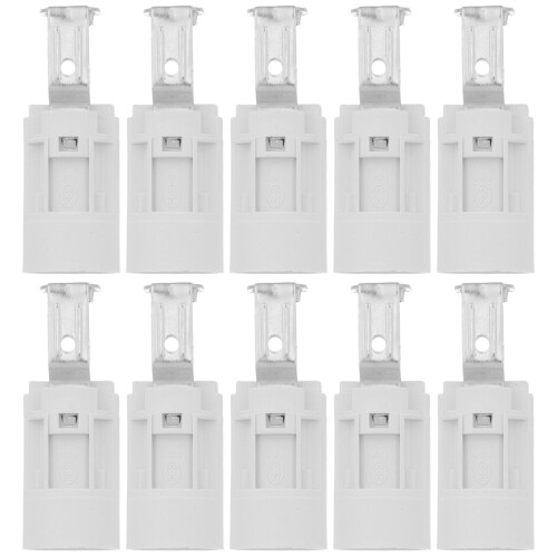 10Pcs Compact E14 Lamp Socket White Metal Base Vintage Lamp Holder