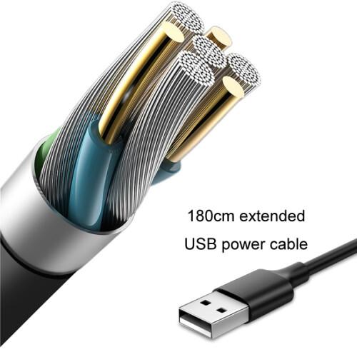 Auto-USB-Ventilator mit Saugnapf und Doppelkopf (Schwarz) 2