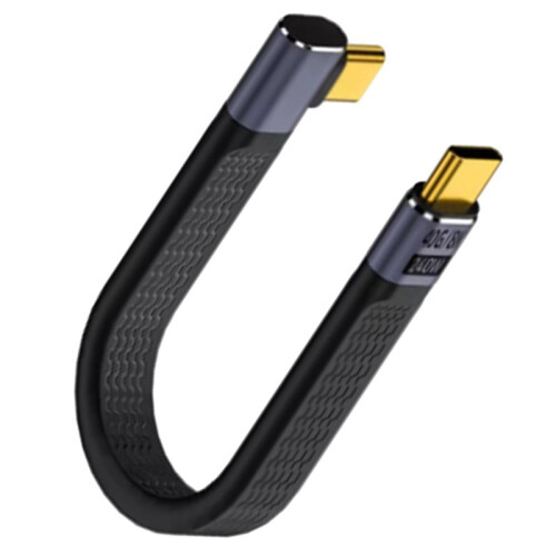 2X USB4 Elbow Short Cable 13.5cm Type C Cable 40Gbps PD240W Charging Cable 2