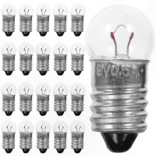 50 Pack Miniature 6V E10 Bulbs for Science Projects, Clear Lens, 2.3x1x1cm