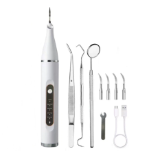 Rechargeable Tooth Stain Eraser & Tartar Scraper - Professional Teeth Cleaning Kit with Electric Scaler, Dental Pick & Mirror