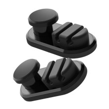 2Pcs Cable Organizer Clips for Desk and Car, Flexible Cord Management Holder for Phone Charger and USB Cables
