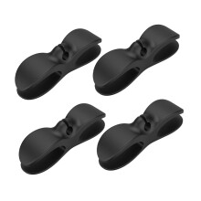 Cable Management Clips Black 4 Pack, Easy Adhesive Cord Organizers for Desk and Home Office