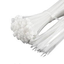 White Nylon Cable Ties 100 Pack Self Locking Durable Zip Ties Multi Size 5x300 3x200 3x150mm