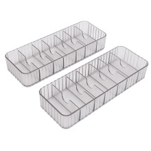 2pcs Clear Acrylic Cable Management Box with 20 Wire Ties, Transparent Desk Drawer Organizer for Office