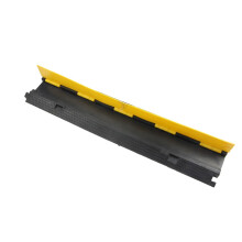 Portable Wheelchair Ramp Rubber Cable Protector 1 Channel Hose Wire Cover Black Yellow 22cm