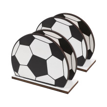 2Pcs Multi-Color Football Pattern Wood Napkin Holder for Daily Dining
