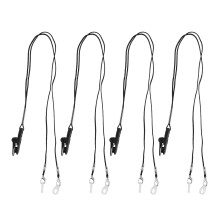 4Pcs Black ABS Nylon Hearing Aid Anti-Lost Clip Lanyard for Seniors