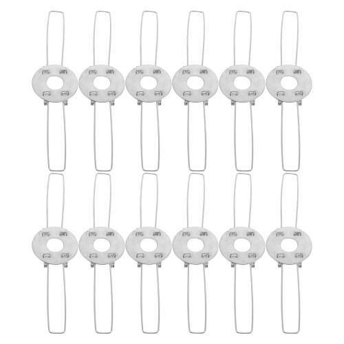 12Pcs Metal 2 Fork Lamp Clamp Silver for DIY Light Stand Home Use