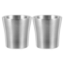 2Pcs Stainless Steel Rinse Cups Bathroom Toothbrush Holders