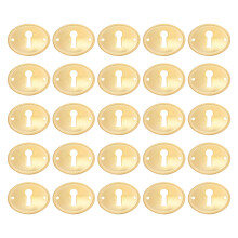 25Stk Dekorative Schlüsselloch-Blende, Oval, Goldfarbener Metallschutz