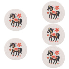 5St Handgeweven Coasters Van Katoen Voor Warmhouders