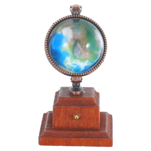 Globe Miniature Marron Clair Déco Bureau Accessoire Dollhouse