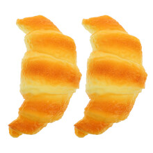 2Stk PVC Croissant Orange - Realistische Kunstbrot Fürs Café