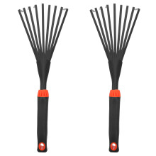 2Stk Gartenrechen Kohlenstoffstahl 9 Zähne Für Laub Und Garten