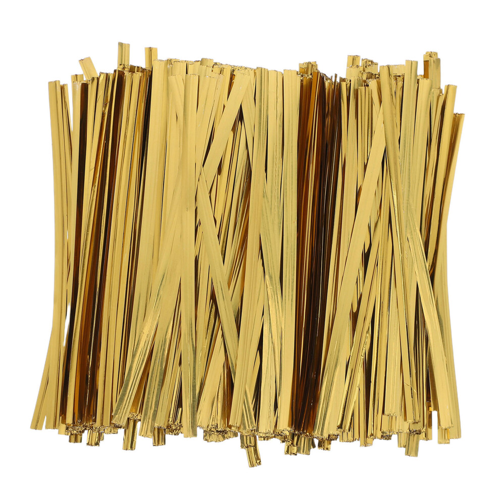 1600Pcs Golden Foil Twist Ties For Party, Gift Wrap And Craft Uses 3752206487907