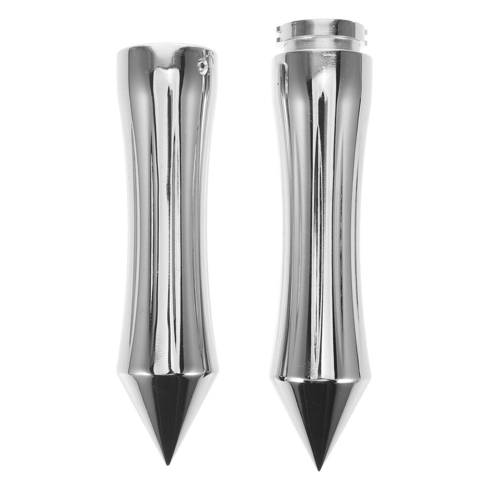 2Pcs Aluminum Anti-Slip 25Mm Motorcycle Throttle Grip Handlebar Silver 3752224819117