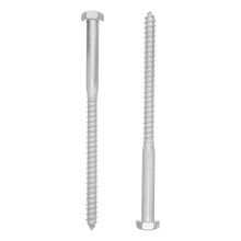 2Pcs Hex Head Heavy Duty Galvanized Wood Screws Silver for Decking Use