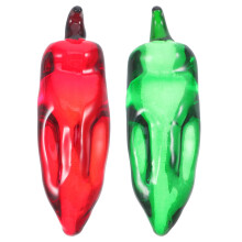 2Pcs Assorted Color Crystal Chili Pepper Table Décor Glass Figurines