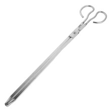 Silver Fire Pit Tongs Stainless Steel Log Burner Tool for Home Use