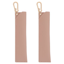 2Pcs PU Pen Cases Pink Double Pen Pouch for Office and Travel