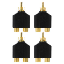 4Pcs Dual Female to Male Audio Y Cable Adapter for Stereo & Subwoofer