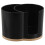 Black Plastic Round Cotton Ball Holder Bathroom Vanity Organizer 1