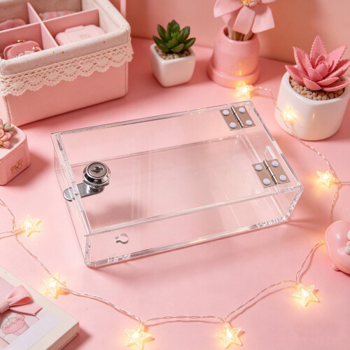 2Pcs Acrylic Phone Jail Box Lock and Transparency 2