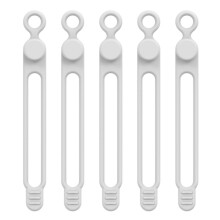 5Pcs Silicone Cable Ties Reusable Cable Organizers for Cord Management Anti‑Tangle Travel Use