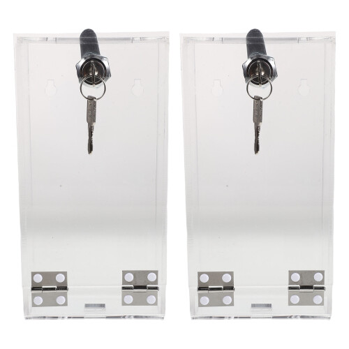 2Pcs Mobile Phone Storage Locker Transparent with Lock for Focused Use
