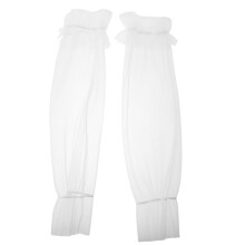 1Pair White Flowing Detachable Bridal Sleeves with Mesh and Lace