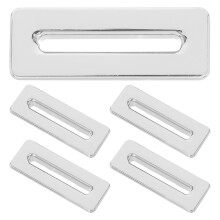 5Pcs Metal Sink Overflow Hole Covers Silver - Home Bathroom Basin Trim