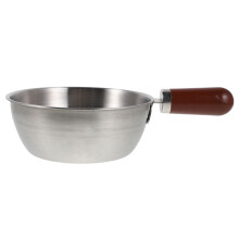 Sturdy Stainless Steel Mini Bowl with Heat Resistant Wooden Grip