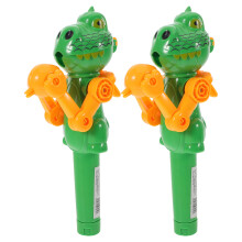 2Pcs Dinosaur Candy-Eating Robot Toy Plastic Lollipop Holder for Kids