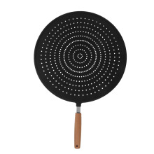 Nonstick Silicone Oil Splatter Guard with Wood Handle for Skillet