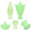 2Pcs Green Plastic Blessed Mother Statue Glow in Dark Tabletop Decor 7