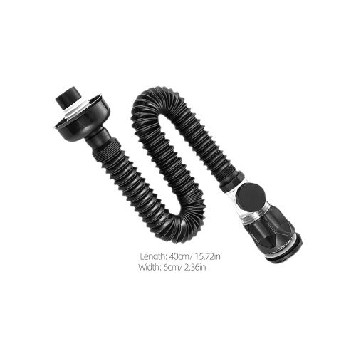 2Pcs Flexible ABS Bathroom Sink Drain Pipe with Pop Up Stopper Black 1