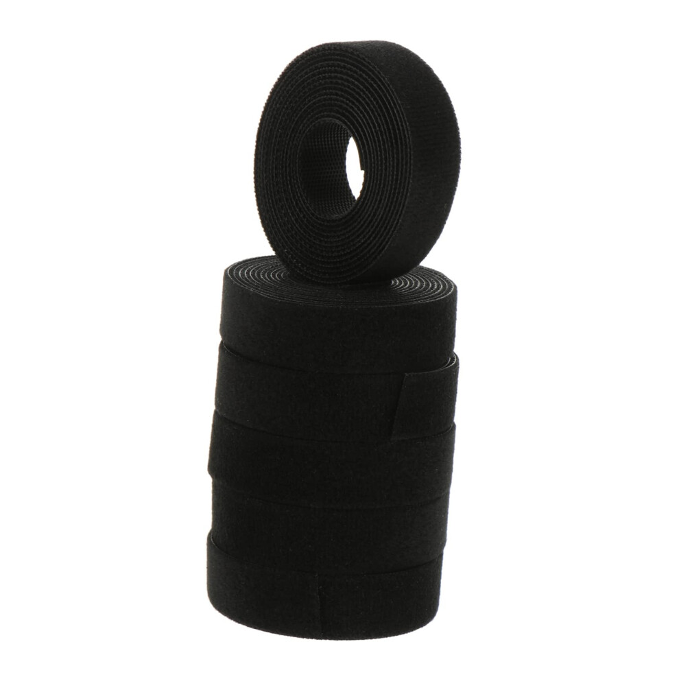 6 Rolls Hook And Loop Cable Straps Reusable Cable Ties For Cable Management Black Adjustable Durable 9310869826453