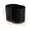 Black Plastic Round Cotton Ball Holder Bathroom Vanity Organizer 2