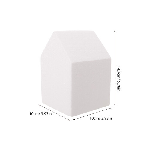 White Polystyrene Foam House DIY Craft Model for Kids Art Projects 1