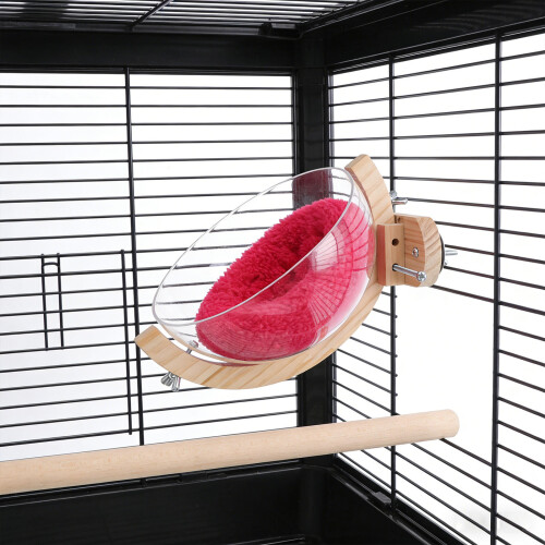 Assorted Color Space Capsule Bird Nest Plastic and Wood for Cage 2