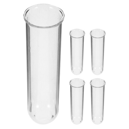 5Pcs Clear Glass Hydroponic Flower Test Tubes for Desktop Decor