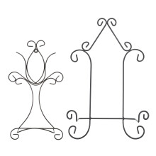 2St Zwarte Ijzeren Staande Bordhouder Voor , Decoratieve Display