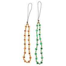 2Stk Handy-Armband Evil Eye Beads Grün Charm Beaded Lanyard Schmuck