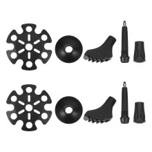 1Set Trekkingstok Tips Zwarte ABS Tungsten Slijtvaste Stootabsorptie
