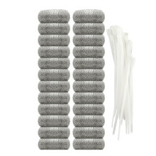 36Pcs Metal Mesh Washer Lint Trap for Home Laundry Hose Silver Durable
